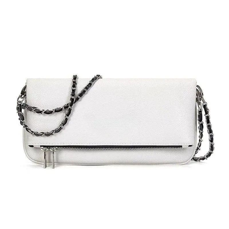 Sac bandoulière femme noir avec chaîne métallique – Meliva