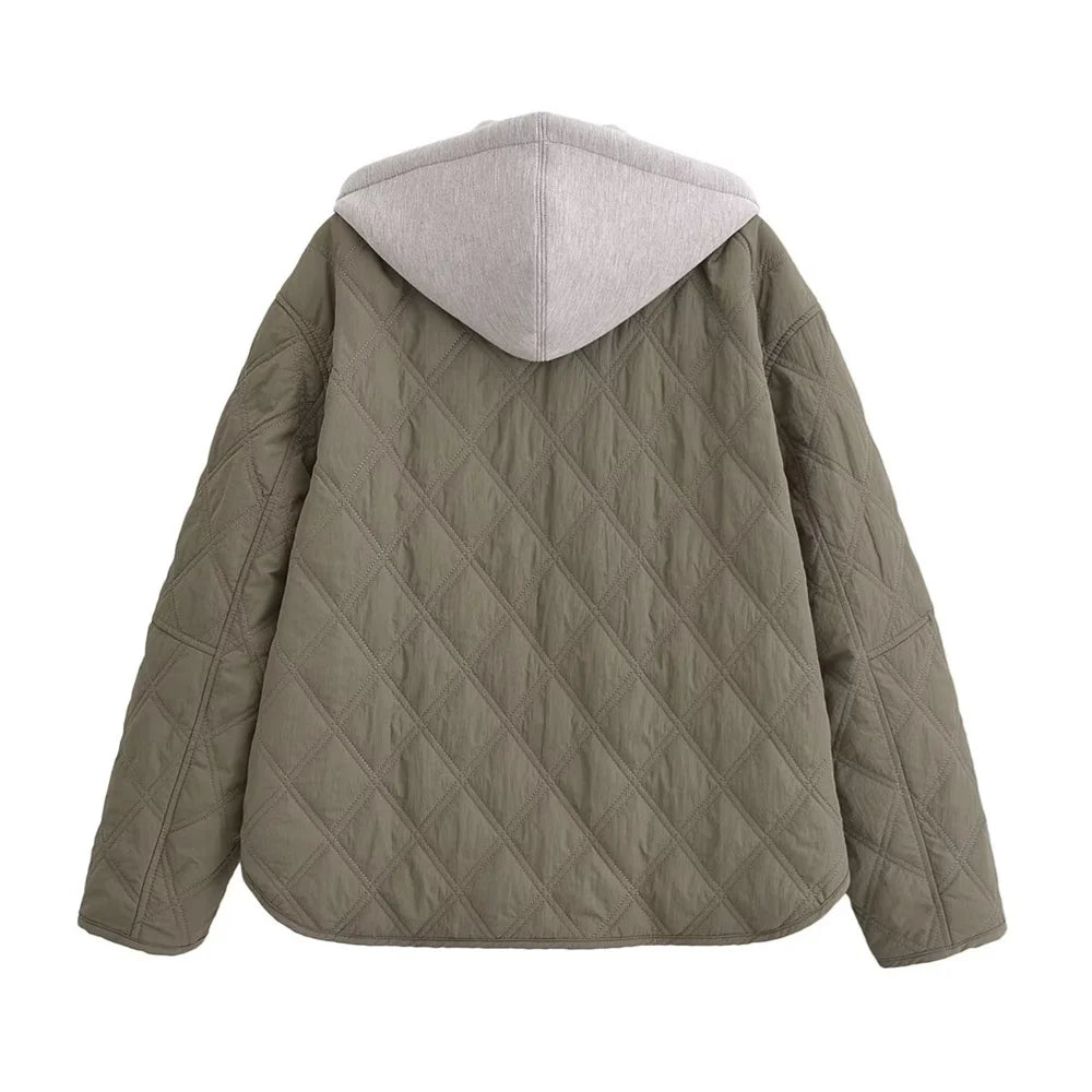 Veste femme décontractée coupe ample à col rond et manches longues – Meliva