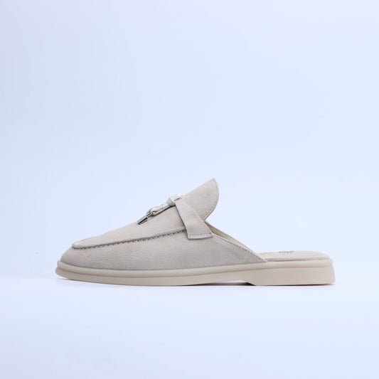 Mules femme en suédine à enfiler avec semelle plate – Meliva