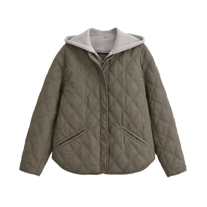 Veste femme décontractée coupe ample à col rond et manches longues – Meliva