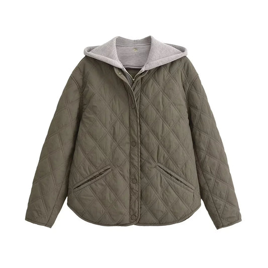 Veste femme décontractée coupe ample à col rond et manches longues – Meliva