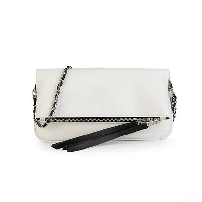 Sac bandoulière femme noir avec chaîne métallique – Meliva