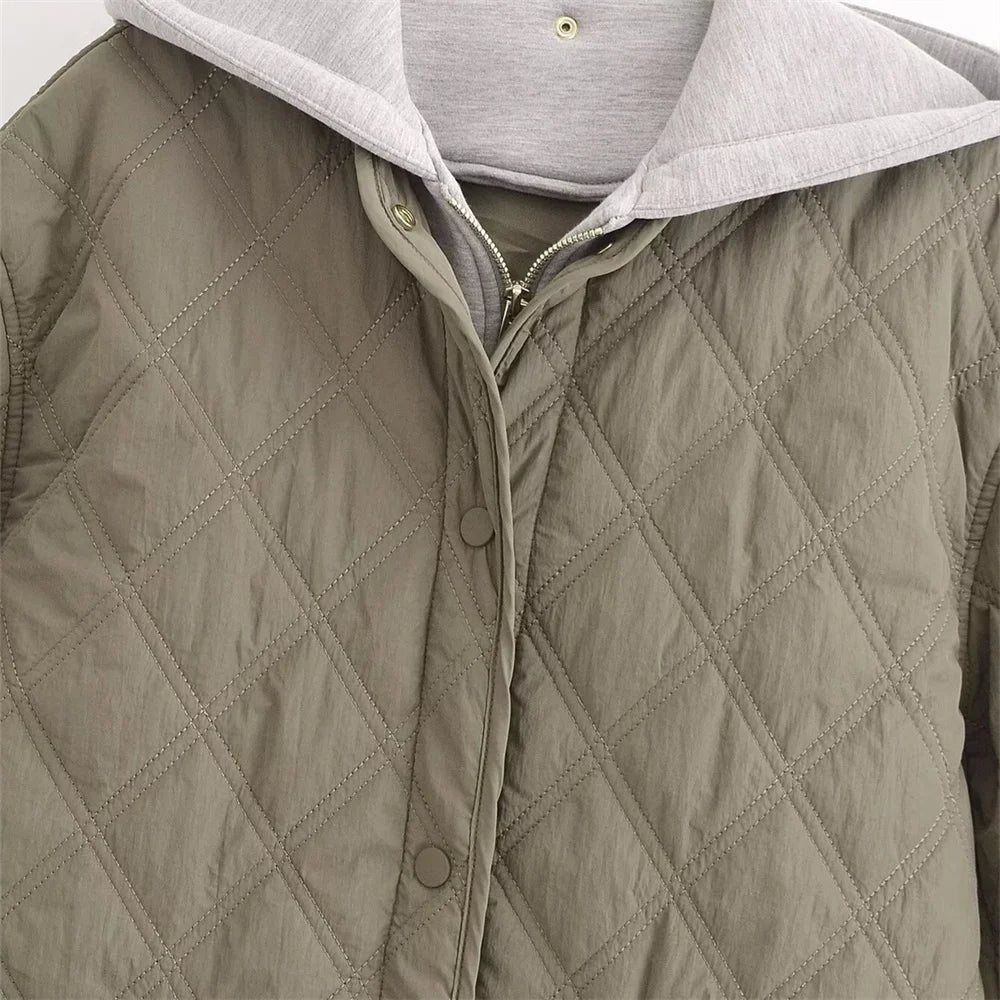 Veste femme décontractée coupe ample à col rond et manches longues – Meliva